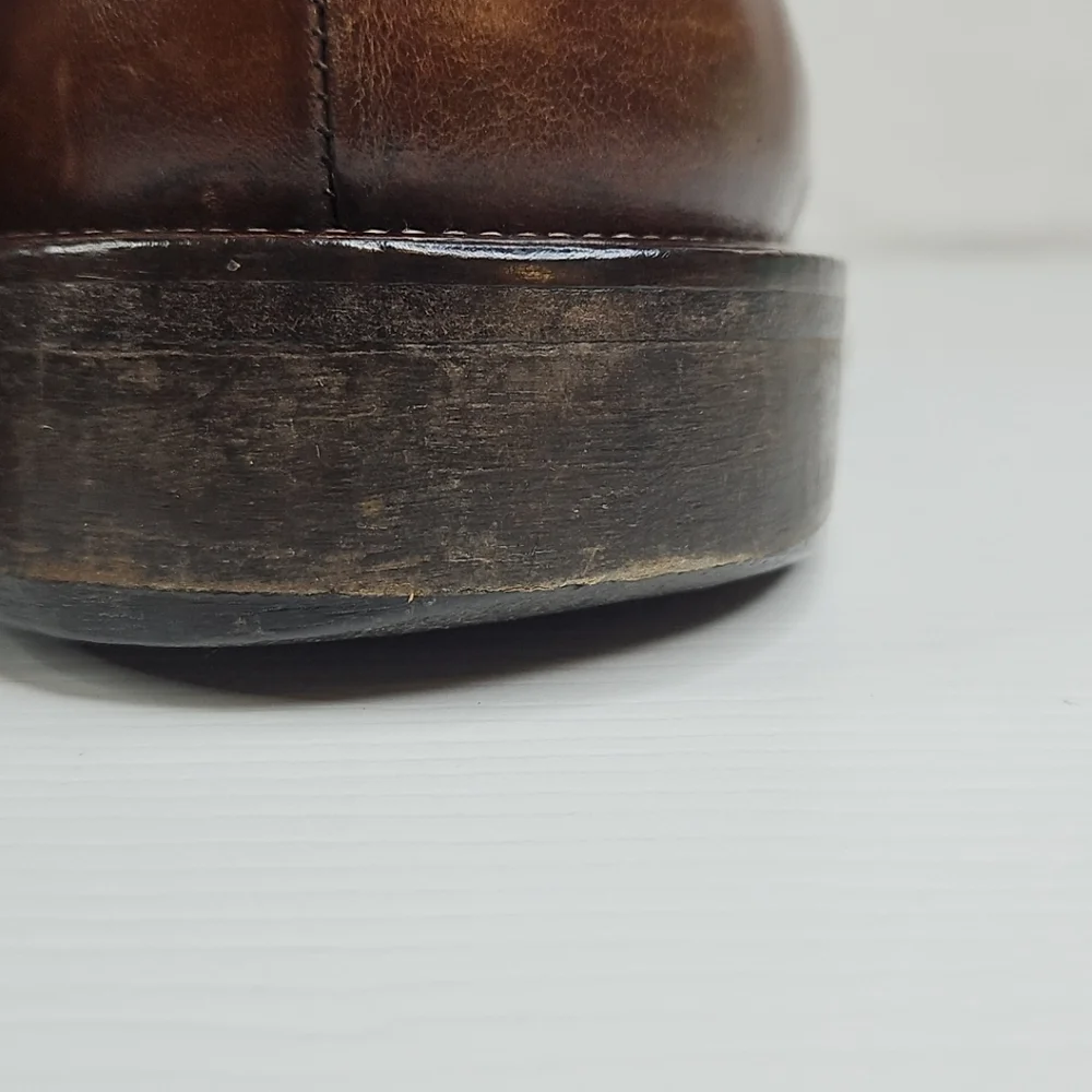 🛍Vintage Leather Dark Brown Lace Up Men's Shoes Double-Vida Made In Italy 91/2M